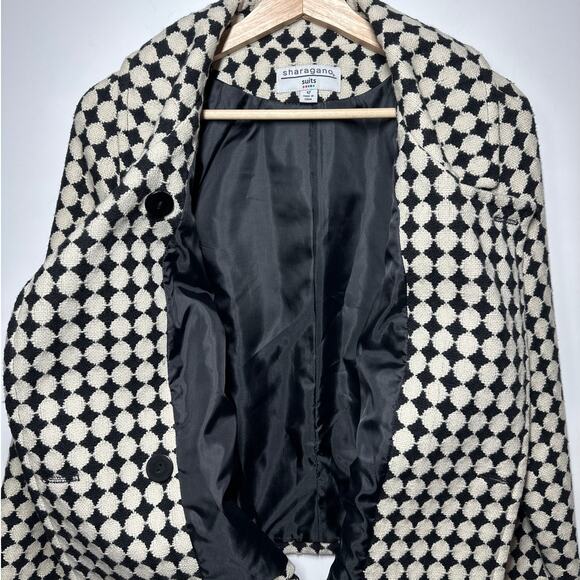 Sharagano Wool Blend Belted Peacoat Jacket Size 12 Structured Office Old Money - Picture 11 of 12